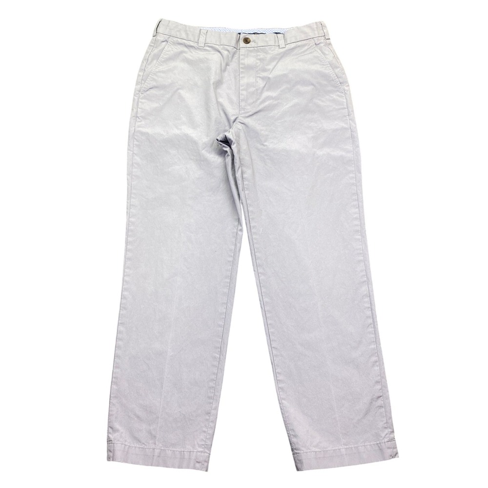 Brooks Brothers Clark Fit Mens Sz 34 Gray Supima Cotton Chino Pants Preppy